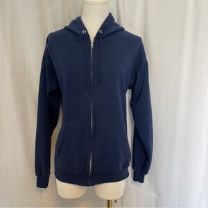 Hanes Eco Smart Navy Blue Men's Small Zip Up Hoodie Jacket Classic Lightweight